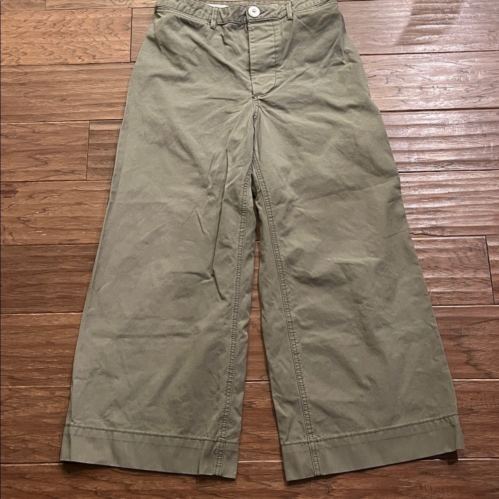 Pilcro and the Letterpress Logan High Rise Wide Leg Pants in Moss Size 27
